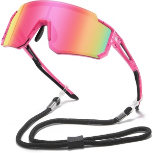 image:imageDUCO Kids Baseball Sunglasses for Boys Girls Age 616 Polarized  UV400 Protection Youth Cycling Goggles for Boys Girls Unbreakable Flexible Frame with Case amp Carry Case10 Pink Frame Revo Pink Lens