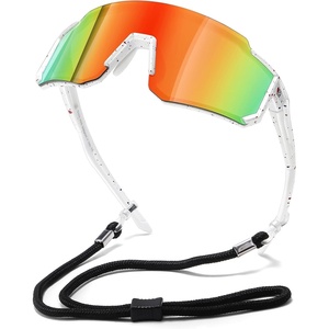 image:imageDUCO Kids Baseball Sunglasses for Boys Girls Age 616 Polarized  UV400 Protection Youth Cycling Goggles for Boys Girls Unbreakable Flexible Frame with Case amp Carry Case18 White Frame Revo Orange Lens