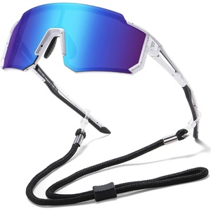 image:imageDUCO Kids Baseball Sunglasses for Boys Girls Age 616 Polarized  UV400 Protection Youth Cycling Goggles for Boys Girls Unbreakable Flexible Frame with Case amp Carry Case01 White Frame Revo Blue Lens