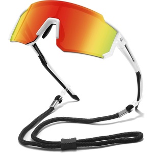 image:imageDUCO Kids Baseball Sunglasses for Boys Girls Age 616 Polarized  UV400 Protection Youth Cycling Goggles for Boys Girls Unbreakable Flexible Frame with Case amp Carry CaseWhite Frame Black Temple Revo Orange Lens