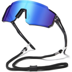 image:imageDUCO Kids Baseball Sunglasses for Boys Girls Age 616 Polarized  UV400 Protection Youth Cycling Goggles for Boys Girls Unbreakable Flexible Frame with Case amp Carry Case20 Black Frame Revo Blue Lens