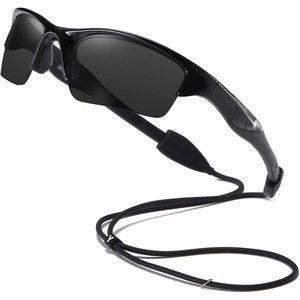 image:imageDUCO Little Kids Sunglasses Age 47 Unbreakable Polarized Cycling Glasses with Case amp Strap K014Black Frame Black Temple
