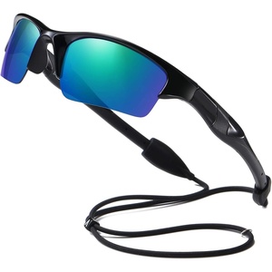 image:imageDUCO Little Kids Sunglasses Age 47 Unbreakable Polarized Cycling Glasses with Case amp Strap K014Black Frame Green Lens