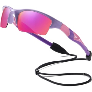 image:imageDUCO Little Kids Sunglasses Age 47 Unbreakable Polarized Cycling Glasses with Case amp Strap K014Purple Frame Pink Temple
