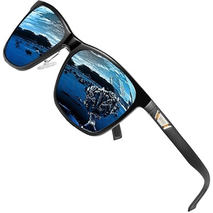 image:imageDUCO Mens Sunglasses Polarized UV Protection Retro Rectangular Frame Sun Glasses for Driving Fishing 100 UV Blocking 3029HBlack Frame Revo Blue Lens