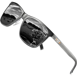 image:imageDUCO Mens Sunglasses Polarized UV Protection Retro Rectangular Frame Sun Glasses for Driving Fishing 100 UV Blocking 3029HGunmetal Frame Gray Lens