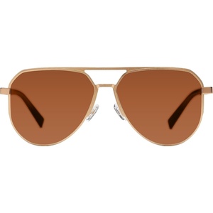 image:imageDUCO Mens Sunglasses Retro Oversized Metal Frame Vintage Polarized Sunglasses for Women Fashion Shades UV Protection DC3039Gold Frame Brown Lens