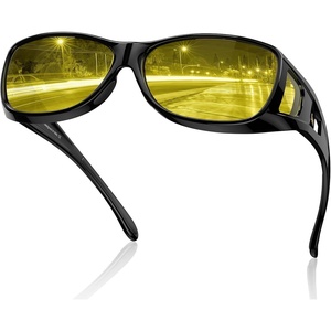 image:imageDUCO Night Driving Glasses Night Vision Glasses Fit Over Glasses for Men Women Polarized AntiGlare Pro Yellow Lens 8953YA01m Size Black Frame Night Vision Lens