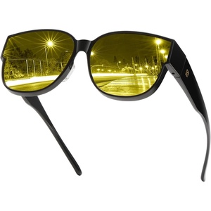 image:imageDUCO Night Driving Glasses Women Fit Over Glasses Night Vision Goggles Light Weight TR90 Frame Anti Glare Lens ABlack Frame Night Vision Lens