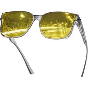 image:imageDUCO Night Driving Glasses Women Fit Over Glasses Night Vision Goggles Light Weight TR90 Frame Anti Glare Lens BTransparent Gray Frame Night Vision Lens