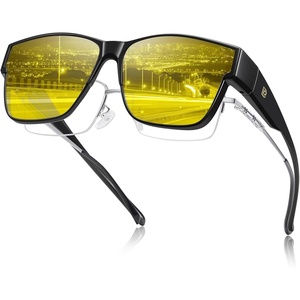 image:imageDUCO Night Driving Glasses Women Fit Over Glasses Night Vision Goggles Light Weight TR90 Frame Anti Glare Lens CBlack Frame Night Vision Lens