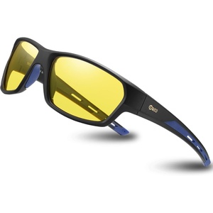 image:imageDUCO Night Driving Glasses for Men Women Antiglare HD Polarized Yellow Tinted Sunglasses UV400 Protection DC6201YBlack Frame Blue Temple Night Vision Lens