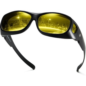 image:imageDUCO Night Vision Driving Glasses Fit Over Glasses for Men and Women Anti Glare Polarized Yellow Nighttime Lens
