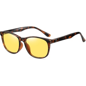 image:imageDUCO Night Vision Glasses for Men and Women Anti Glare Night Driving Glasses Polarized UV400 Protection Yellow Glasses 223 Brown Tortoise Frame Night Vision Lens