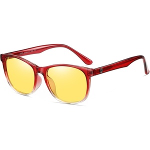 image:imageDUCO Night Vision Glasses for Men and Women Anti Glare Night Driving Glasses Polarized UV400 Protection Yellow Glasses 223 Wine Red Frame Night Vision Lens