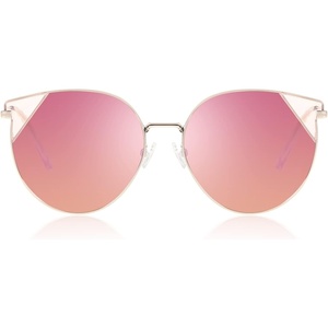 image:imageDUCO Oversized Cat Eye Sunglasses for Women Retro Round Polarized Sun Glasses UV400 Protection W018Gold Pink
