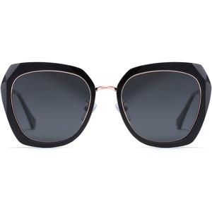 image:imageDUCO Oversized Square Polarized Sunglasses for Women Diamond Trim Style UV Protection Designer Sun Glasses DC1225Black Grey