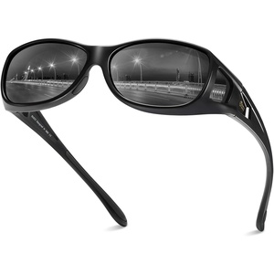 image:imageDUCO Polarized Fitover Sunglasses UV400 Protection amp HD for Unisex 895302 M Black Frame Gray Lens