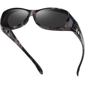 image:imageDUCO Polarized Fitover Sunglasses UV400 Protection amp HD for Unisex 895307 M Grey Tortoise Frame Grey