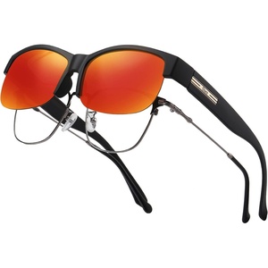 image:imageDUCO Polarized Fitover Sunglasses UV400 Protection amp HD for Unisex 8960Matte Black Frame Revo Red Lens