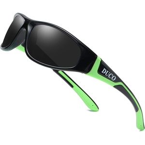 image:imageDUCO Polarized Kids Sunglasses with Strap 410 Age  22g K001  UV400 Protection Sports Glasses for Boys Girls Impactresistant Running Shades for Cycling SoftballK001green for Age 610