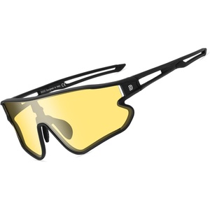 image:imageDUCO Polarized Sports HD Night Vision Glasses for Men Nighttime Driving Glasses TR90 FrameDC0023 Black Frame Yellow Lens