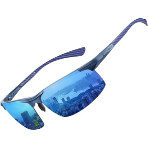 image:imageDUCO Polarized Sunglasses Mens Ultralight Carbon Fiber Sun Glasses for Men Driving Sports Fishing UV400 Protection DC8277Matte Blue Frame Blue Temple Revo Blue Lens