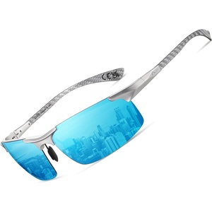 image:imageDUCO Polarized Sunglasses Mens Ultralight Carbon Fiber Sun Glasses for Men Driving Sports Fishing UV400 Protection DC8277Silver Frame Revo Blue Lens