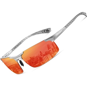 image:imageDUCO Polarized Sunglasses Mens Ultralight Carbon Fiber Sun Glasses for Men Driving Sports Fishing UV400 Protection DC8277Silver Frame Revo Red Lens