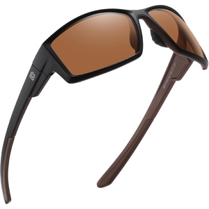 image:imageDUCO Polarized Sunglasses for Men Women UV400 Fishing Sunglasses F103  26G Lightweight TR90 Frame Wrap Around Sports Sunglasses for Driving Running CyclingBlackbrown