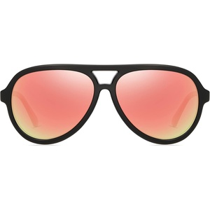 image:imageDUCO Retro Aviator Polarized Sunglasses Women Men Vintage Double Bridge Sun Glasses Classic Shades DC1208Black Frame Revo Red Lens
