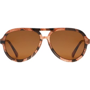 image:imageDUCO Retro Aviator Polarized Sunglasses Women Men Vintage Double Bridge Sun Glasses Classic Shades DC1208Brown Tortoise Brown Lens
