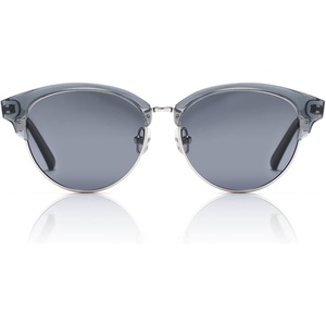 image:imageDUCO Retro Polarized Sunglasses for Women Semi Rimless Sun Glasses for Small Face Vintage Half Frame Shades 1221Transparent Grey Frame Grey Lens