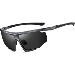 image:imageDUCO Sports Mens Sunglasses Trendy Square Polarized Running Sunglasses For Women UV400 Lens DC8238 Gunmetal Frame Gray Lens
