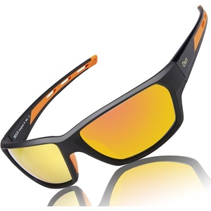 image:imageDUCO Sports Sunglasses for Men Women Lightweight UV400 Protection Polarized Glasses for Cycling Running Softball BaseballOrange Lens Orange Frame