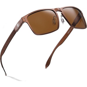 image:imageDUCO Sunglasses men Polarized Retro Square Sunglasses for men UV Protection Sports Sun Glasses for Golfing Running 8208Brown