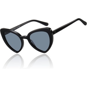 image:imageDUCO Trendy Heart Polarized Sunglasses for Women Narrow 1206Black Frame Grey Lens
