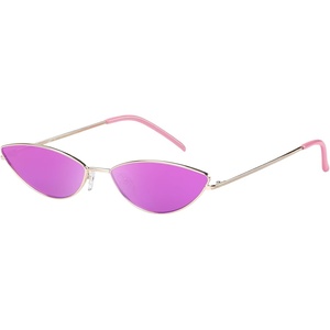 image:imageDUCO Vintage Oval Sunglasses for Women Small Triangle Polarized Sun Glasses Metal Frame and UV Protection W019Gold Frame Revo Purple Lens