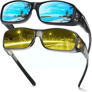 image:imageDUCO Wraparound Fitover Glasses 8953 Polarized Wear Over Night Vision Sunglasses for Men Women 8953Y5