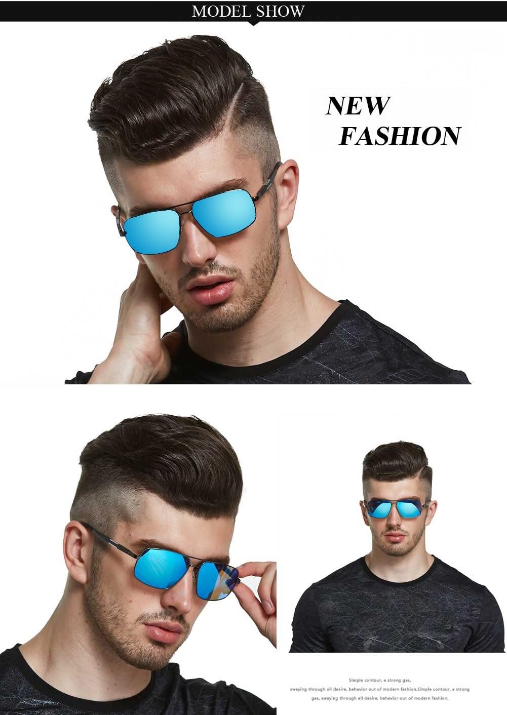 image:imageDUCO Aviator Sunglasses for Men Women Vintage Polarized Sun Glasses Mirrored Lens Metal Frame Designer Shades 3025K