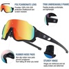 image:imageDUCO 4 Lenses Kids Sunglasses Polarized Youth Baseball Sun Glasses Sports Teens Cycling Shades Boys Girls DK280Black Frame Black Temple Orange Colorful Lens
