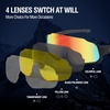 image:imageDUCO 4 Lenses Kids Sunglasses Polarized Youth Baseball Sun Glasses Sports Teens Cycling Shades Boys Girls DK280Black Frame Black Temple Orange Colorful Lens