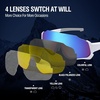 image:imageDUCO 4 Lenses Kids Sunglasses Polarized Youth Baseball Sun Glasses Sports Teens Cycling Shades Boys Girls DK280White Frame Grey Temple Blue Colorful Lens