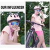 image:imageDUCO 4 Lenses Kids Sunglasses Polarized Youth Baseball Sun Glasses Sports Teens Cycling Shades Boys Girls DK280White Frame Grey Temple Blue Colorful Lens