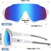 image:imageDUCO 4 Lenses Kids Sunglasses Polarized Youth Baseball Sun Glasses Sports Teens Cycling Shades Boys Girls DK280White Frame Grey Temple Blue Colorful Lens