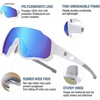 image:imageDUCO 4 Lenses Kids Sunglasses Polarized Youth Baseball Sun Glasses Sports Teens Cycling Shades Boys Girls DK280White Frame Grey Temple Blue Colorful Lens