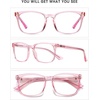 image:imageDUCO Blue Light Blocking Glasses Computer Gaming Glasses Women Men Blue Light Blocker Eyeglasses Square Frame Anti Eye Eyestrain Pink 5201S