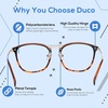 image:imageDUCO Blue Light Blocking Glasses For Men Blue Ray Glasses Oversized Computer Glasses Retro Square Fashion Eyeglasses 5223Black Tortoise