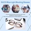 image:imageDUCO Blue Light Blocking Glasses For Men Blue Ray Glasses Oversized Computer Glasses Retro Square Fashion Eyeglasses 5223Black Tortoise