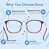 image:imageDUCO Blue Light Blocking Glasses For Men Blue Ray Glasses Oversized Computer Glasses Retro Square Fashion Eyeglasses 5223Tortoise